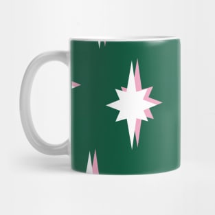 Christmas Stars Green and Pink Mug